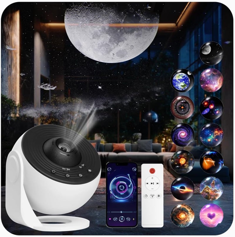 Ysonla Galaxy Projector for Bedroom Pro Version, HD 12 in 1 Film Discs Star Projector Galaxy Light, Planetarium Projector with Timer, White Noise, 360 ° Rotation, Bluetooth, Remote Control - Image 1